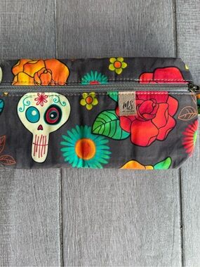 MS Colorful Sugar Skull Floral Crossbody Bag